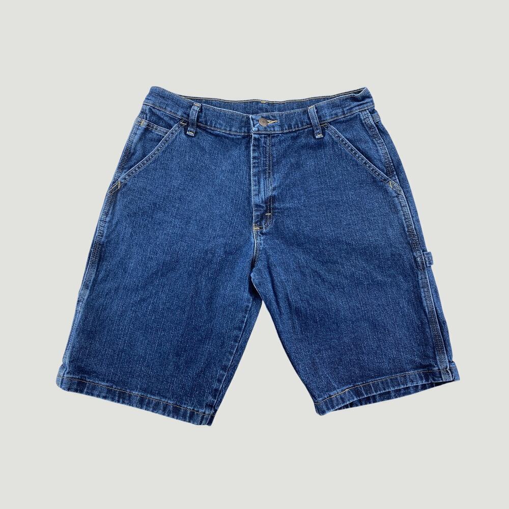 Wrangler Carpenter Denim Shorts Mens 32 Blue Workwear Utility Pocket Casual